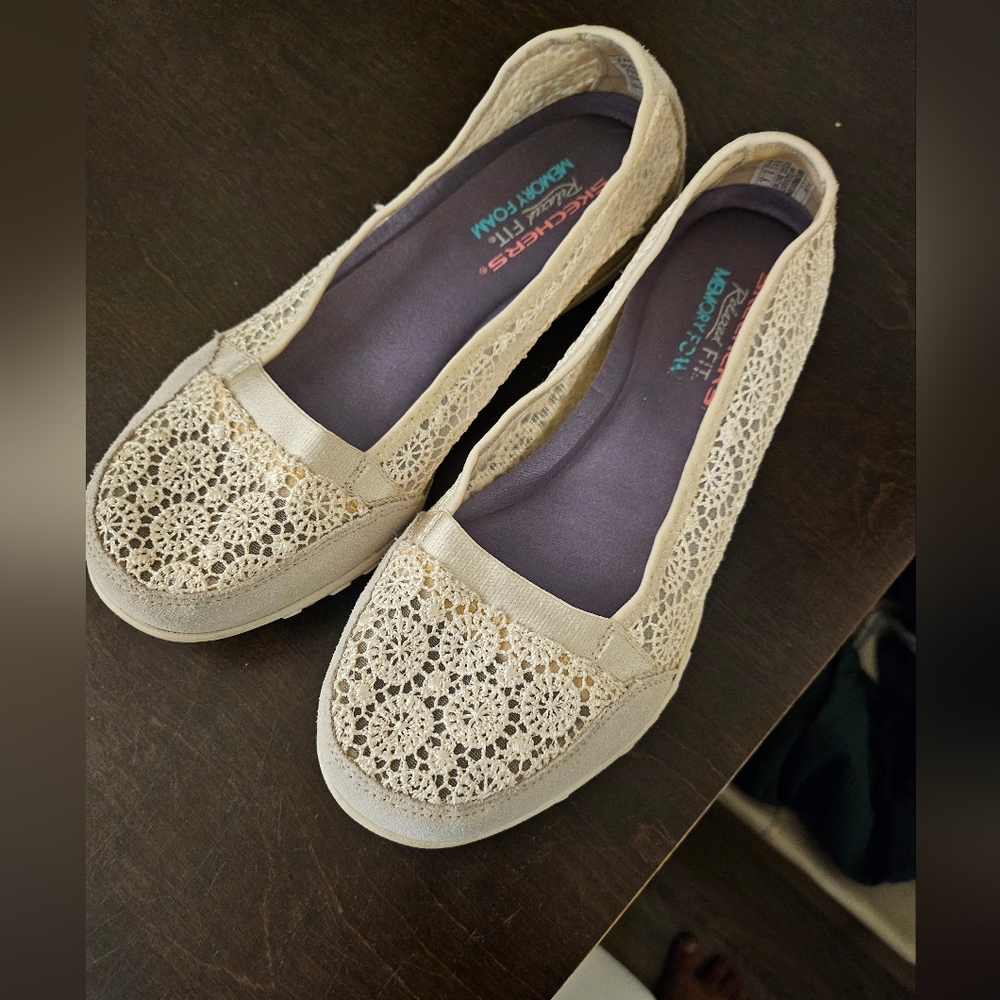 Skechers Women's Cream Slip-On Shoes
